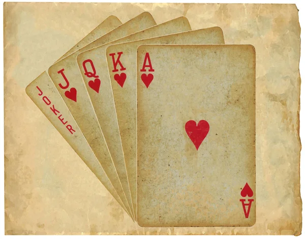 Playing cards - straight - on paper — Stock Photo, Image