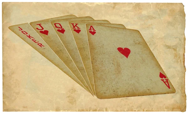 Playing cards - straight - on paper — Stock Photo, Image
