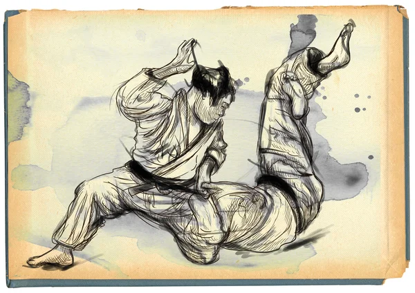 Judo - hand drawn illustration converted into — Φωτογραφία Αρχείου