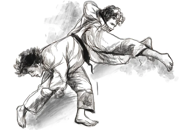 Judo - pełnej wielkości ilustracja — Zdjęcie stockowe
