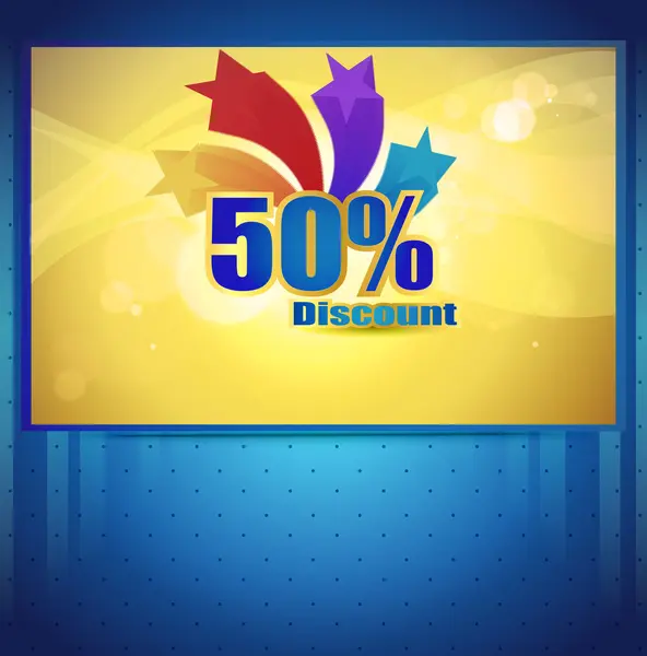 Vector illustration 50% discount badge — Stock Vector