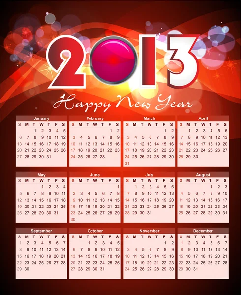 Новый 2013 год дизайн / календарь, векторные эпс10 — стоковый вектор