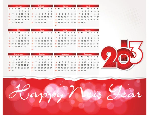 New year 2013 design/ calender, vector eps10 — Stock Vector