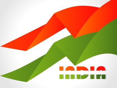 yaratıcı Hint bayrak renk arka plan dalga ile Bağımsızlık günü ve Cumhuriyet Bayramı için