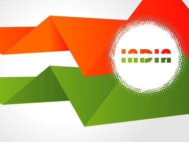 Creative Indian flag color background with wave for Independence Day and Republic Day clipart