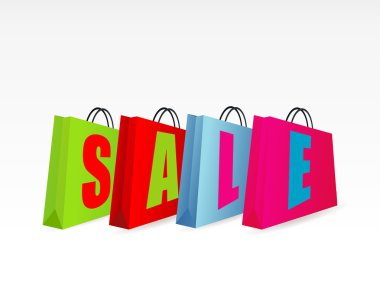 renkli alışveriş torbaları set, eps10 vektör