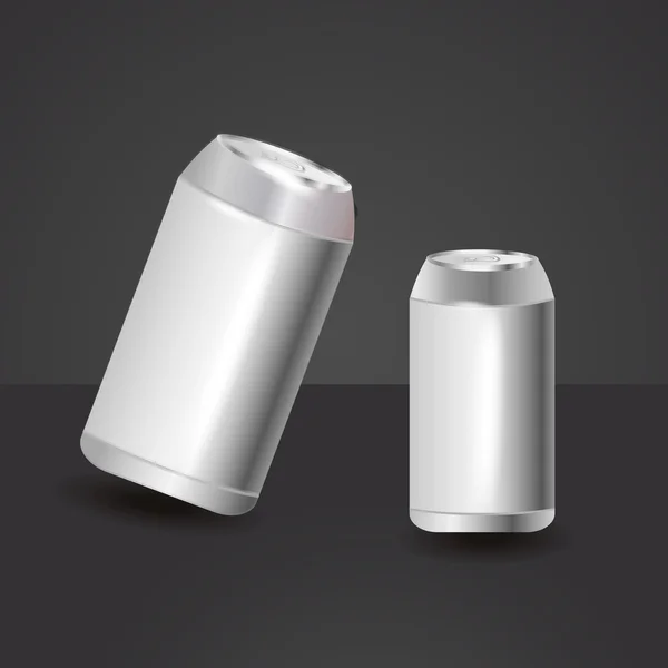 Birra in alluminio bianco può isolato su sfondo, eps10 — Vettoriale Stock