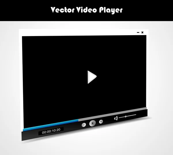 Leitor de vídeo de áudio vetorial para web, eps10 — Vetor de Stock