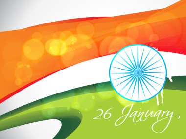 Hindistan bayrağı arka plan beyaz zemin üzerine asoka tekerlek ile.