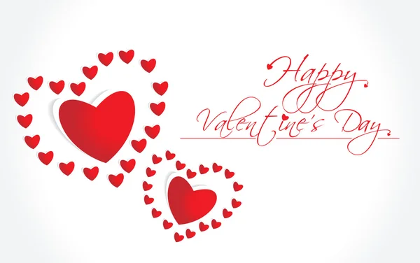 Vektor einfaches rotes Papier Herz Valentinskarte — Stockvektor