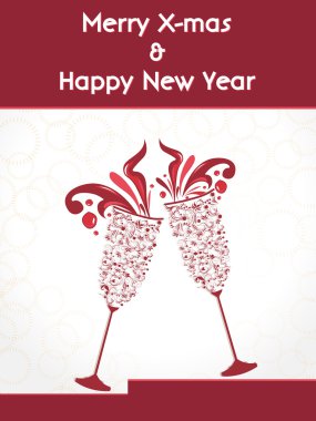 yaratıcı mutlu yeni yıl 2014 ve şampanya bardağı .sonrasında partiye poster, afiş veya davetiye ile Noel tasarım.