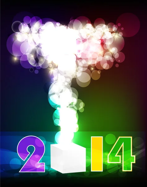 Kreatives frohes neues Jahr 2014 und Weihnachtsdesign mit Sektgläsern. Party-Poster, Banner oder Einladungen. — Stockvektor