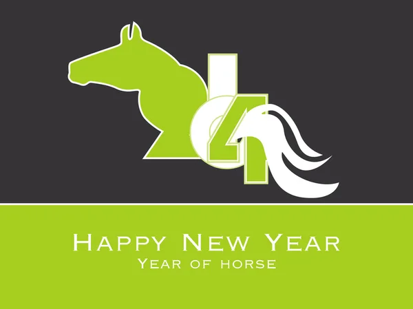 Yeni yıl, yıl at için yaratıcı illüstrasyon — Stok Vektör