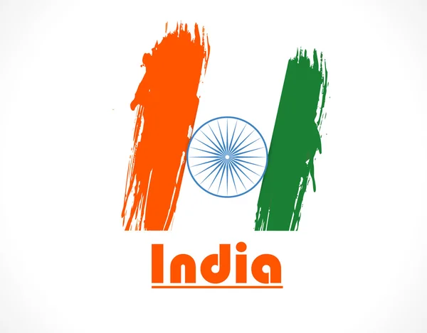 Indiska självständighetsdagen bakgrund med 3d ashoka hjul. — Stock vektor