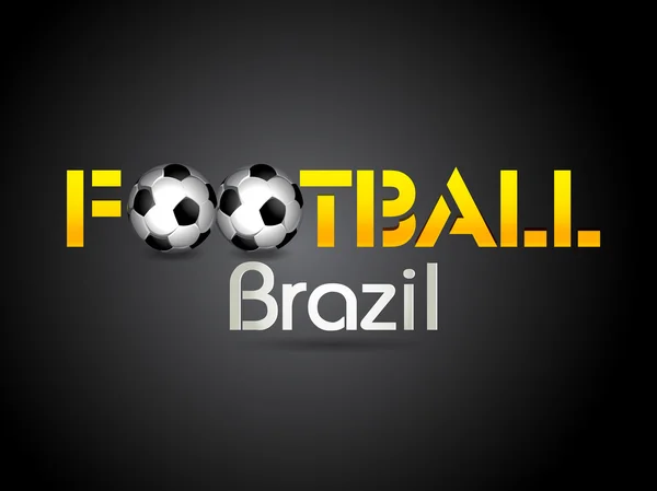 Kreativní ilustrace fotbal v Brazílii vlajky koncept - vektor b — Stockový vektor