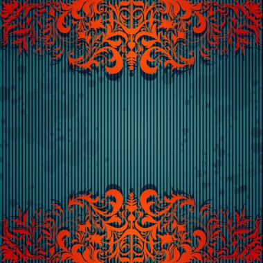 lüks arka plan tasarımı için vintage çerçeve ve çizgili kağıt ile