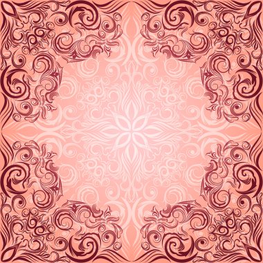 çiçek desenli ve çerçeve ile romantik eski vintage davet