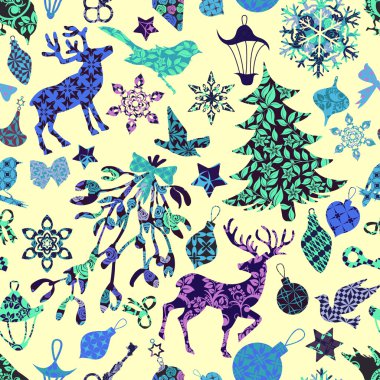 Noel yama siluetleri ile Seamless Modeli