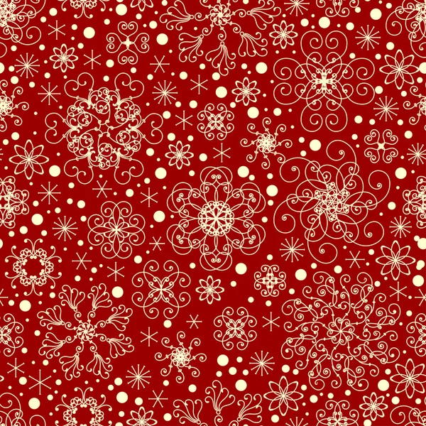 Fond de Noël rouge avec flocons de neige — Image vectorielle