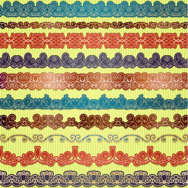 Conjunto de bordes sin costura para scrapbooking — Vector de stock