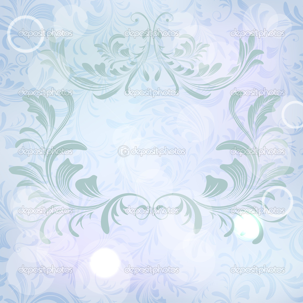 Vector abstract background with floral calligraphic frame