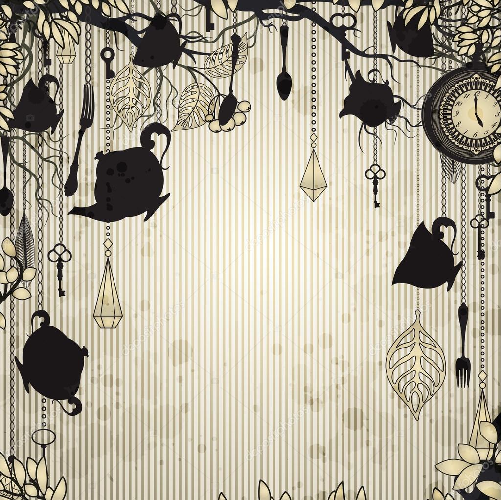 Antique Background With Tea Party Theme Stock Vector Image By C 0mela 17823357