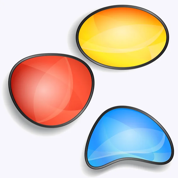 Set of colorful vector glossy buttons — Stock Vector