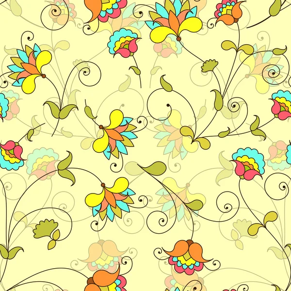 Vector patrón floral sin costura — Archivo Imágenes Vectoriales