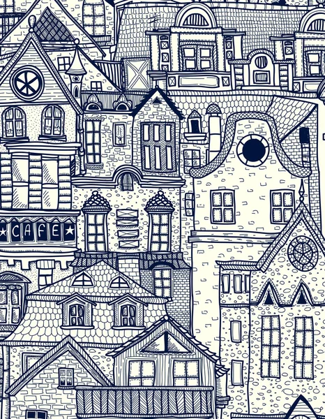 Handgezeichneter Hintergrund mit Altstadt — Stockvektor