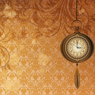 Bronz çiçek dalları ile soyut duvar kağıdı