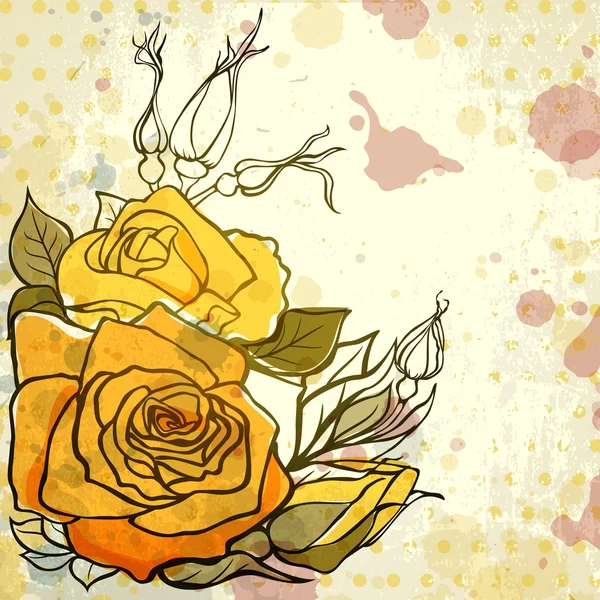 Grungy eps10 fond avec des roses — Image vectorielle