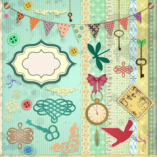 Vector scrapbookingateliers set. — Stockvector