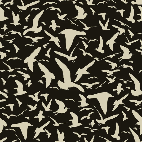 Patrón sin costuras con siluetas de gaviota — Archivo Imágenes Vectoriales