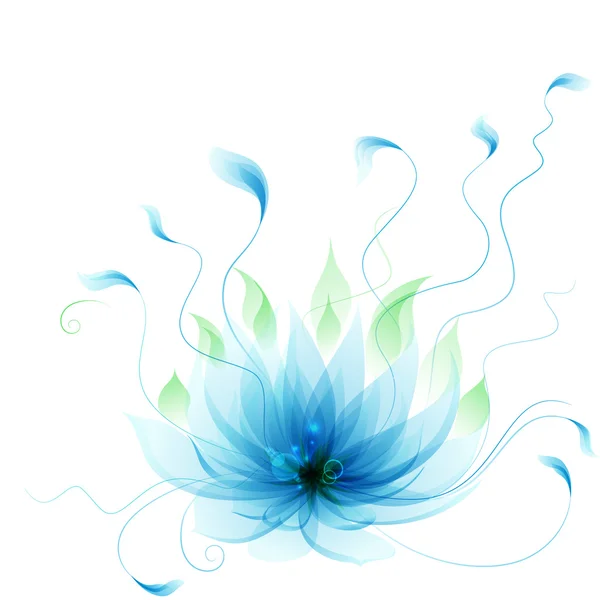Flor de lótus azul vetor abstrato — Vetor de Stock