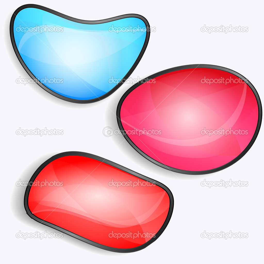 Set of colorful vector glossy buttons