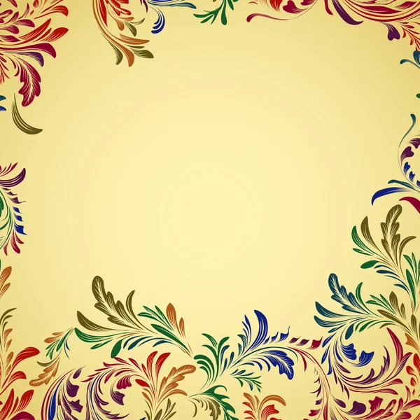 Fundo floral colorido vintage — Vetor de Stock