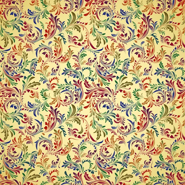 Vintage padrão sem costura floral brilhante — Vetor de Stock