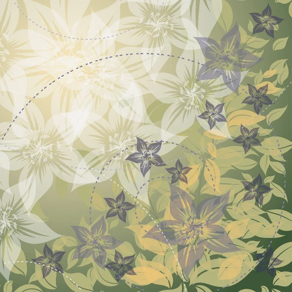 Fondo vectorial de verano con flores — Vector de stock