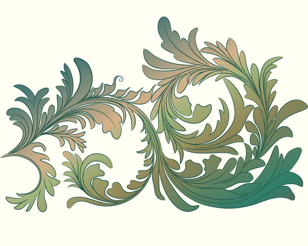Vintage kalligrafische gedetailleerde floral branch — Stockvector