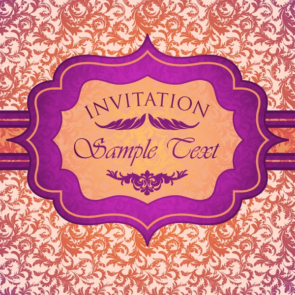 Carte d'invitation vintage lumineuse — Image vectorielle