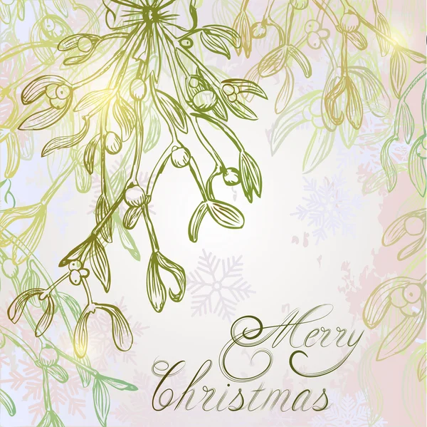Mistletoe Noël fond chatoyant — Image vectorielle