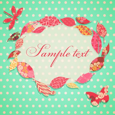 yama yaprak çerçeve ile antika arka plan