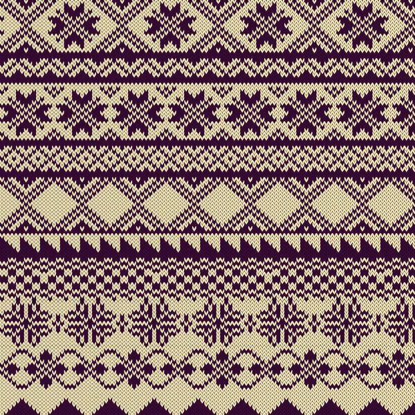 Fondo de punto con patrón en estilo Fair Isle — Archivo Imágenes Vectoriales