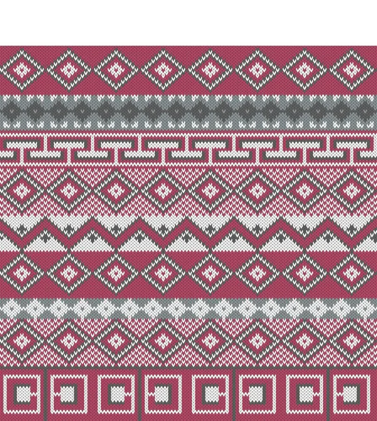 Fond tricoté dans le style Fair Isle — Image vectorielle