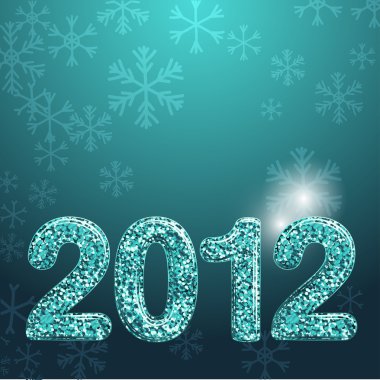 2012 mavi parlak parıltı ile yapılan yıl için Banner