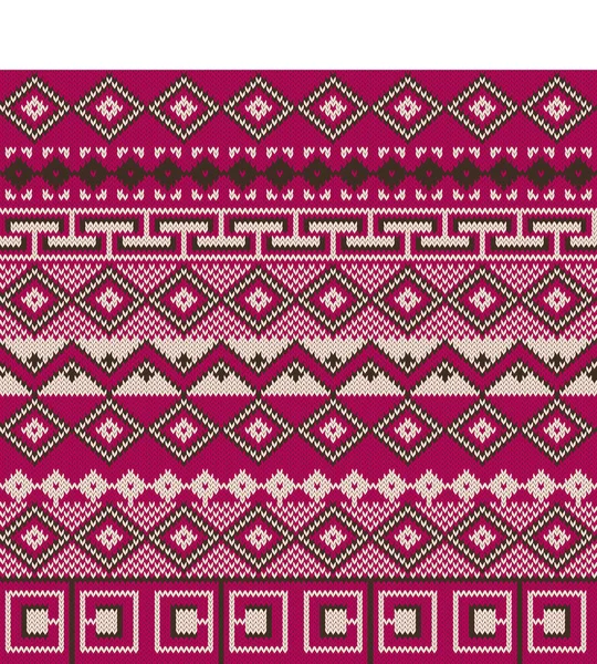 Knitted background in Fair Isle style — Stock Vector