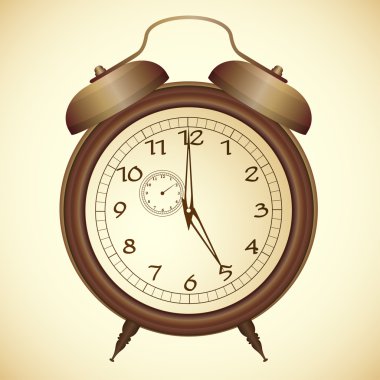 Antik Bronz çalar saat vektör simgesi