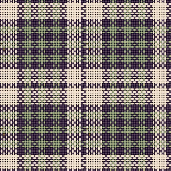 Seamless texture of rough cotton fabric with plaid — Stock Vector