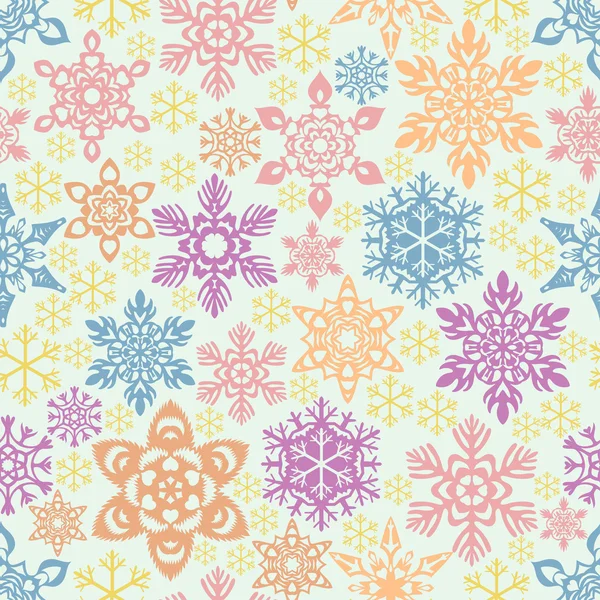 Patrón de copos de nieve sin costuras. Fácil de cambiar colores . — Vector de stock