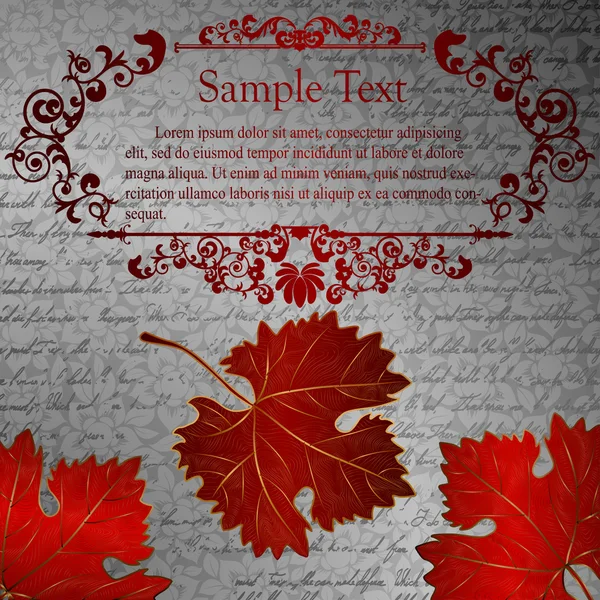 Cartão retrô com folhas de outono e lugar para texto —  Vetores de Stock